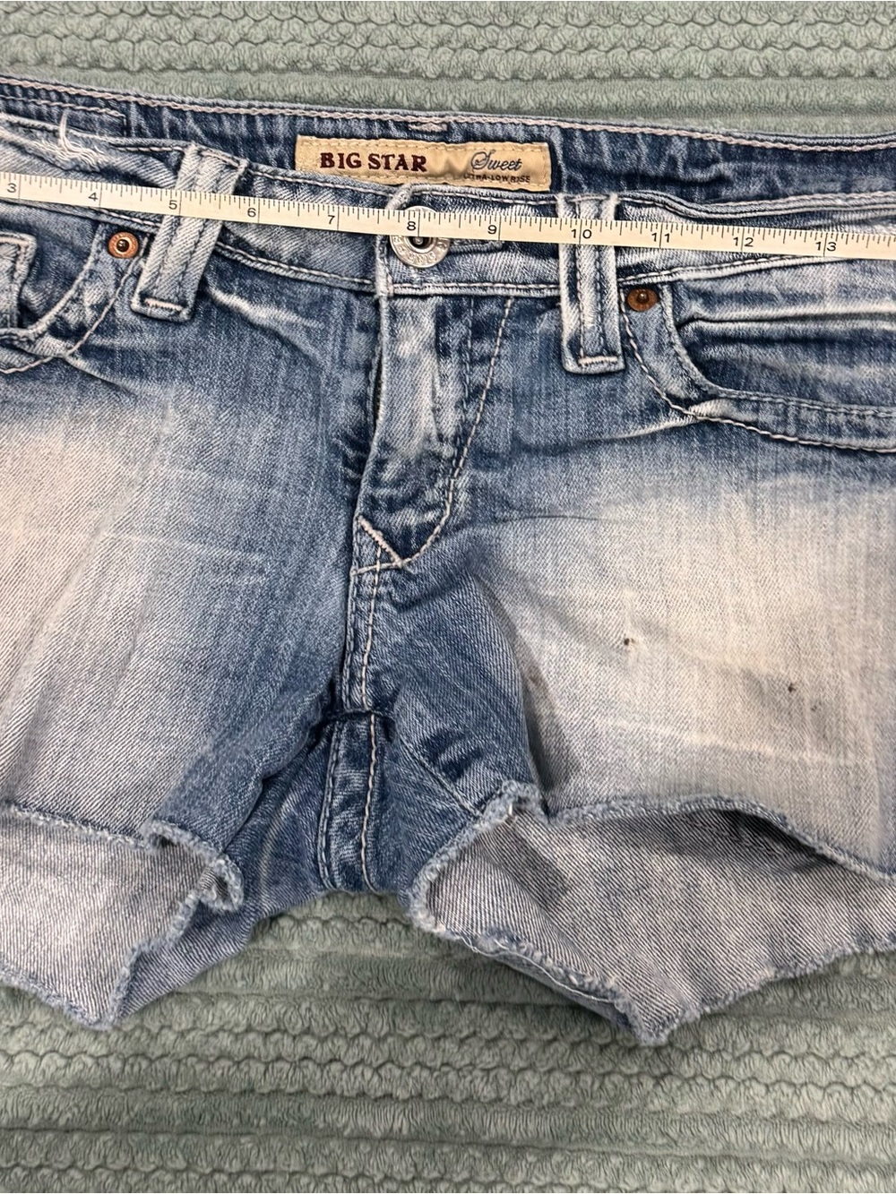 Big Star Light Blue Washed Denim Cutoff Shorts